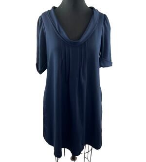 Nordstrom ALI RA Navy Blue Professional Drape Flowy Short Dress Size 8 M Medium